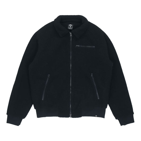 Nike SB Sherpa Casual Zipper Design lapel Skateboard Jacket Black DM0873-010