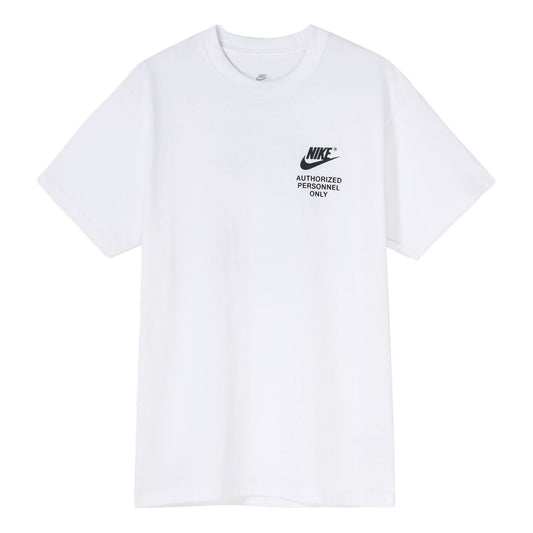 Nike Printing Alphabet Logo Round Neck Cotton Short Sleeve White DM6428-100