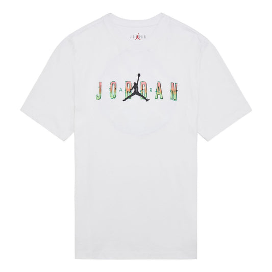 Air Jordan DNA Printing Alphabet Large Logo Short Sleeve White DQ5884-100