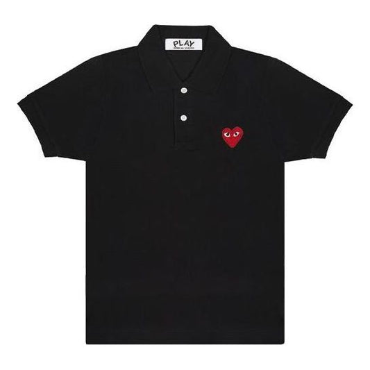 COMME des GARCONS PLAY Polo Red Emblem 'Black' AZ-T006-051-1