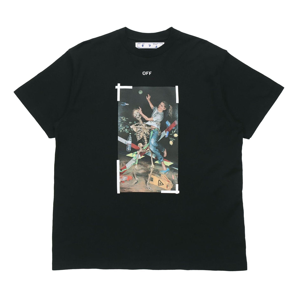 Off-White Chest Painting Printing Short Sleeve Black OMAA038F20FAB0151001