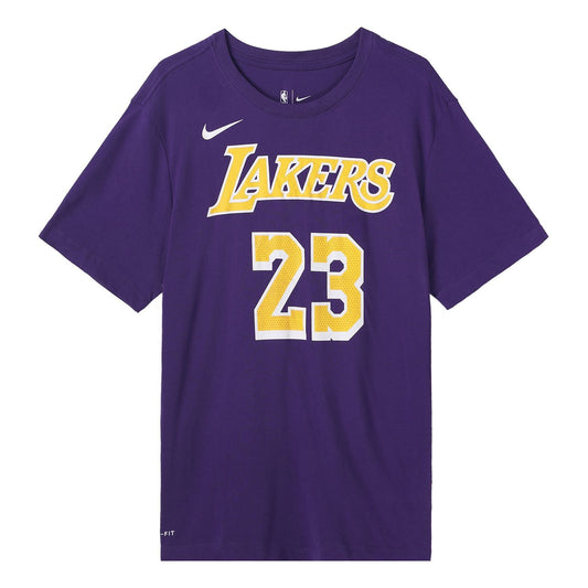Nike Dri-FIT NBA limited Los Angeles Lakers LeBron James No. 23 Quick Dry Short Sleeve Purple BQ1541-557