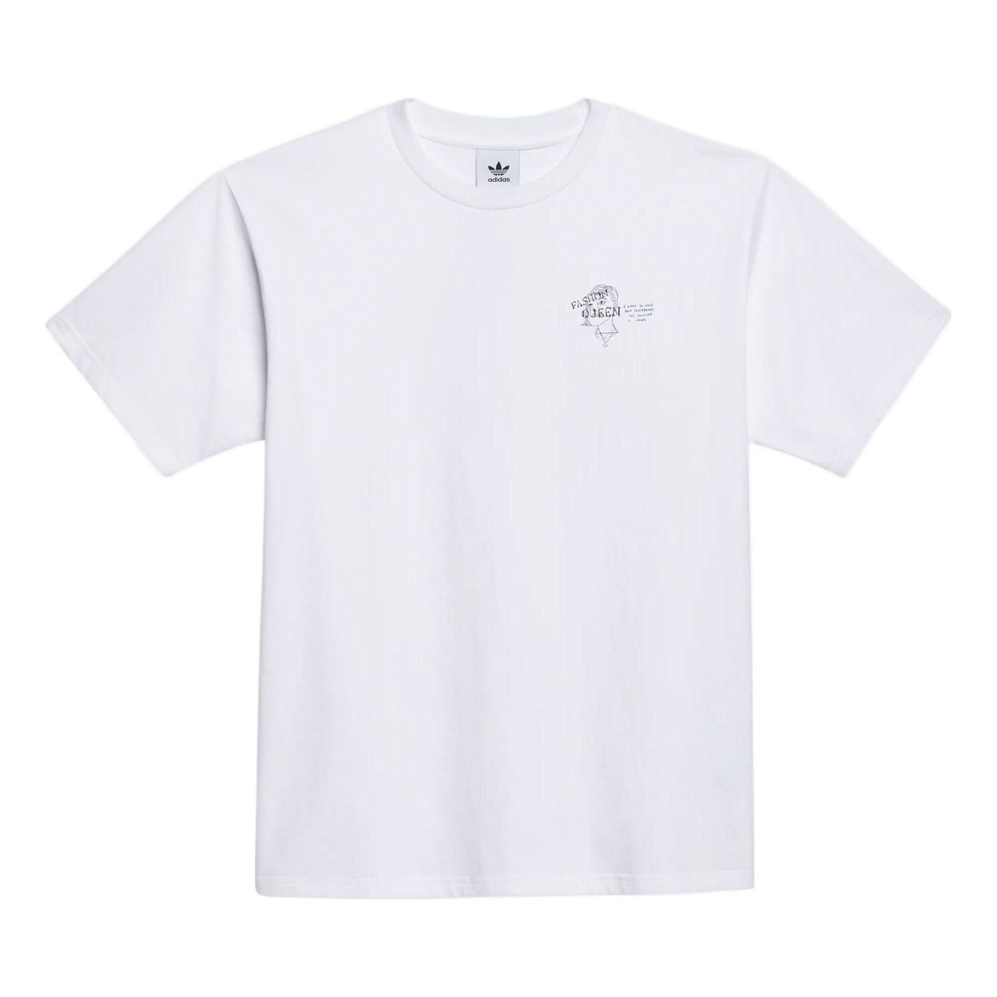 adidas originals Cartoon Pattern Printing Round Neck Short Sleeve White GL9974