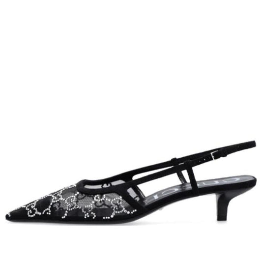 (WMNS) Gucci GG slingback pump 'Black' 675829-F13A0-1000
