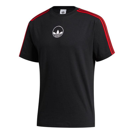 adidas originals Stripe Circle Sports Short Sleeve Black GD2123