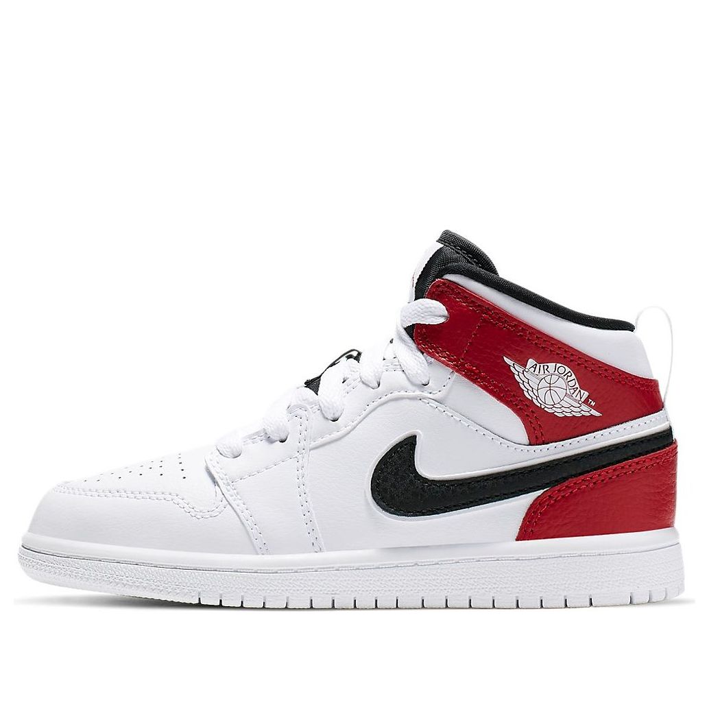 (PS) Air Jordan 1 Mid 'White Black Gym Red' 640734-116