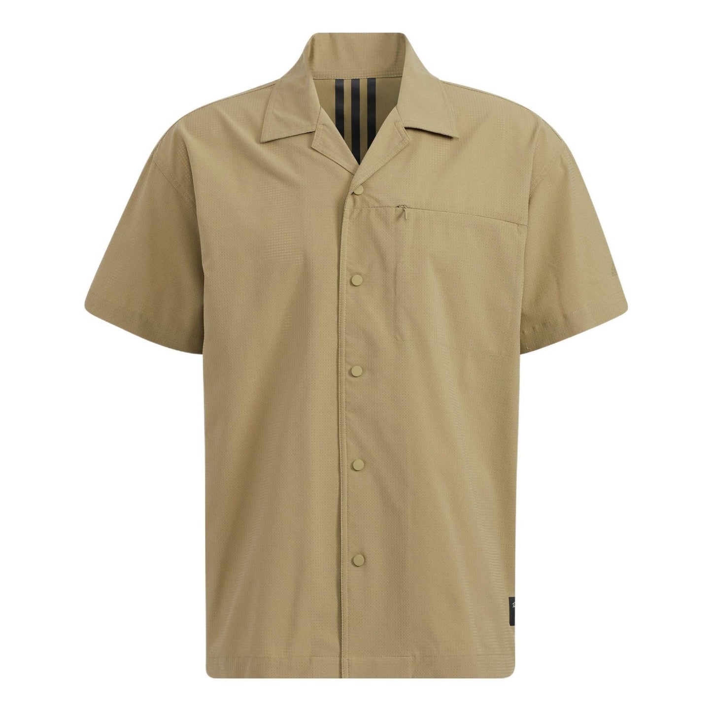 adidas originals Solid Color Sports Short Sleeve Shirt Khaki HD0028