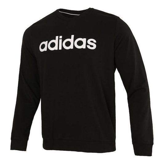 adidas Round Neck Casual Pullover Long Sleeves Black GP4873