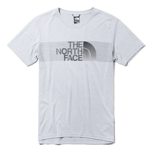 Men's THE NORTH FACE logo Round Neck Short Sleeve light grey 3V7A-DYX