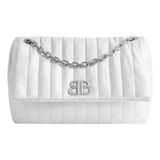 (WMNS) Balenciaga Monaco Medium Chain Bag Quilted 'Off White' 7659452AASE9106