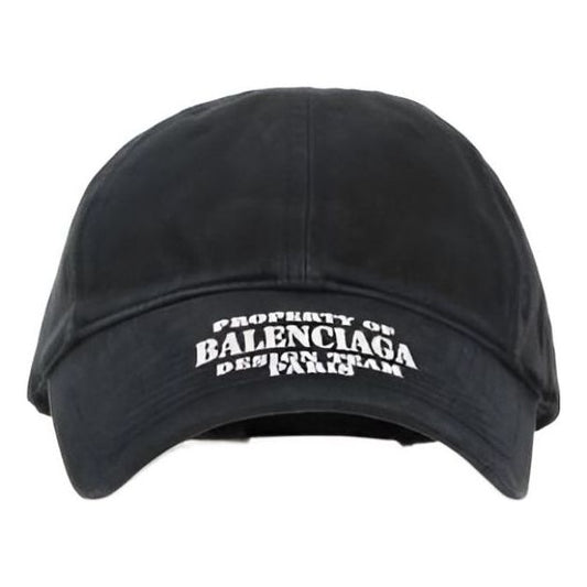 Balenciaga Property Of Embroidered Denim Ball Cap 'Black' 704097410B20107