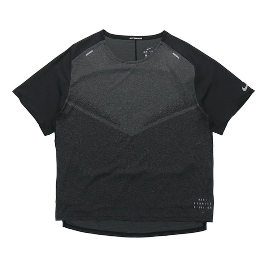 Nike Ultra Run Division TrainingSport Fast-Dry Breathable Fabric Short Sleeve T-Shirt Men's Black DA1299-010