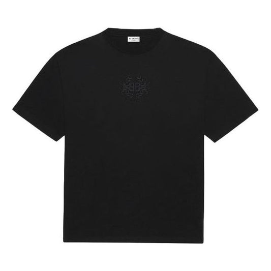 Balenciaga SS21 Logo Pattern Round Neck Short Sleeve Unisex Black 641655TKV711069