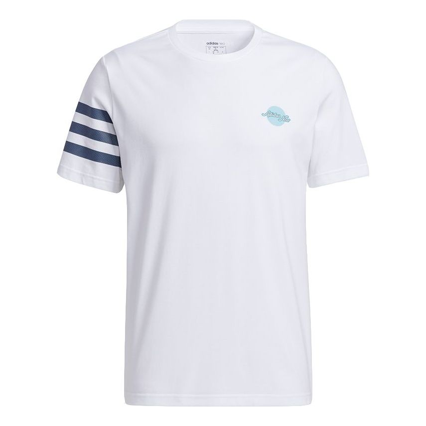 adidas neo Casual Sports Round Neck Short Sleeve White GP5703