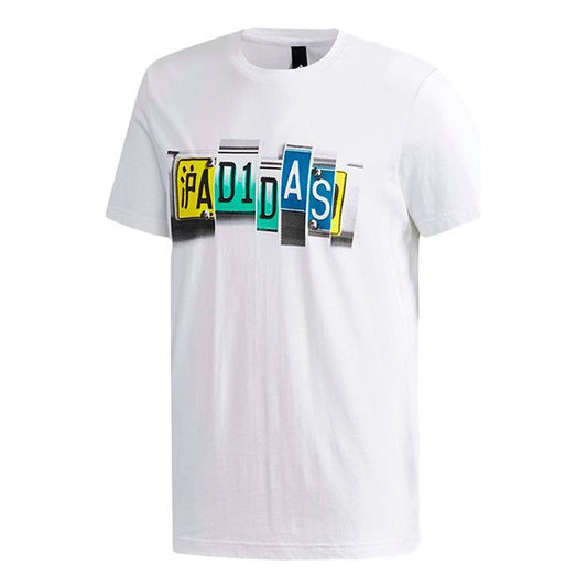 adidas Ss Key City Logo Printing Sports Short Sleeve White DX0641
