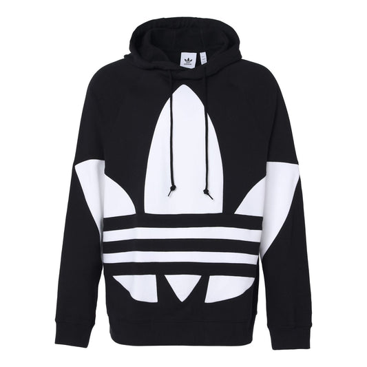 Men's adidas originals Large Logo Drawstring Black Pullover FM9908