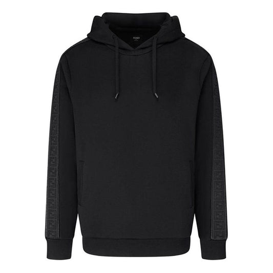 FENDI Logo Printing Long Sleeve Male Black FY0981A2F1F0QA1