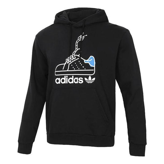 adidas originals Worm Casual Sports hooded Printing Pullover Black GN2159