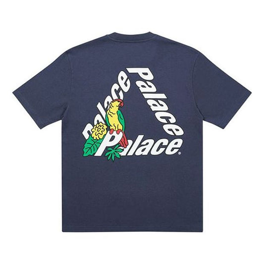 PALACE Parrot PALACE-3 Alphabet Printing Short Sleeve Navy Blue T-Shirt P19TS212