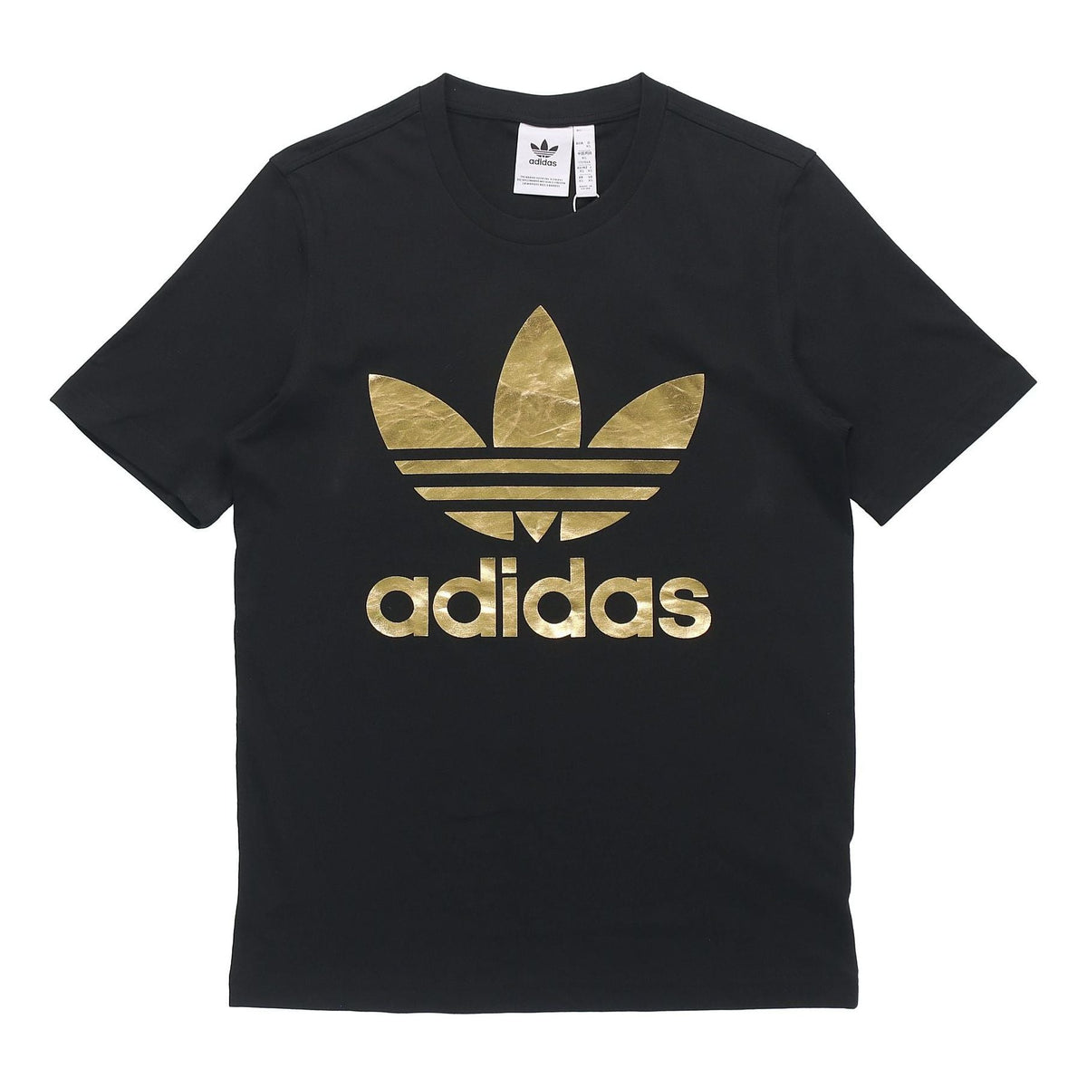 adidas originals Trefoil Holo T Casual Sports Round Neck Short Sleeve Black GM3268