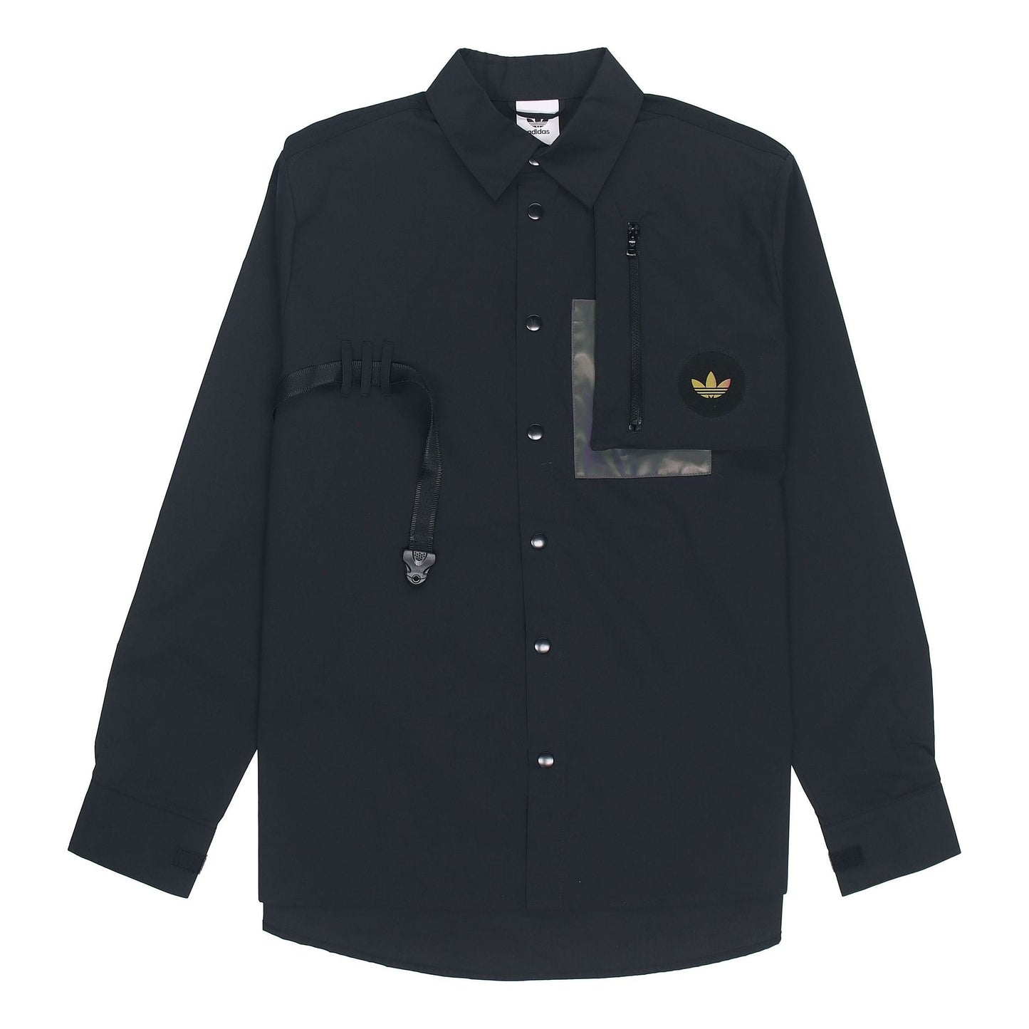 adidas originals Chest Solid Color Long Sleeves Shirt Black H58071