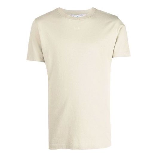 Off-White FW21 Back Arrow Pattern Short Sleeve Ordinary Version Beige OMAA027F21JER0071717