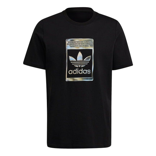 adidas originals Camo Infill Tee Logo Sports Short Sleeve Men's Black/Multi-Color H13502