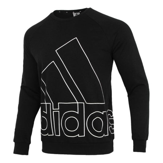 Men's adidas Big Lo Swt Ft Logo Printing Casual Sports Round Neck Black HB5085