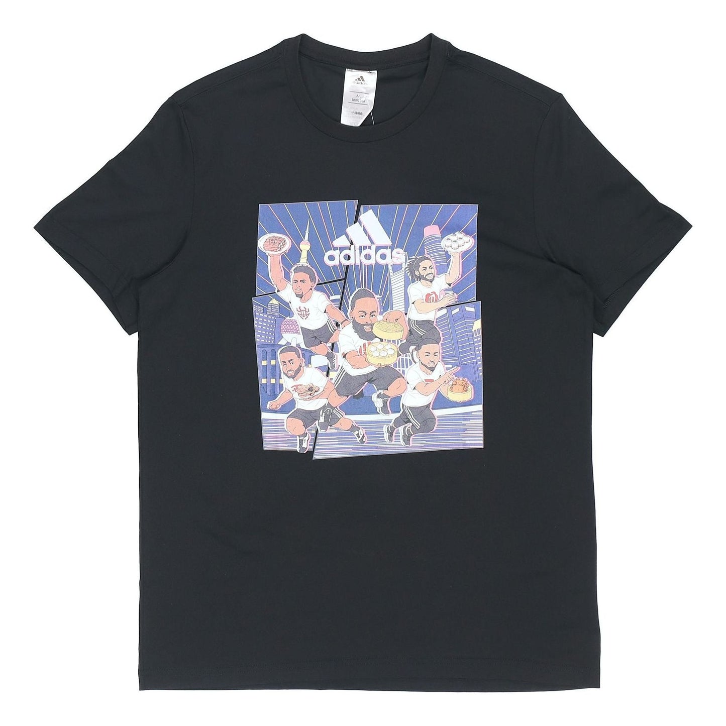 adidas SHANGHAI TEE Basketball Sports Short Sleeve Black GE1058