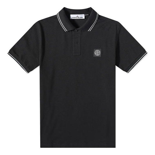 STONE ISLAND Patch Polo Shirt 'Black' 10152SC18-A0029