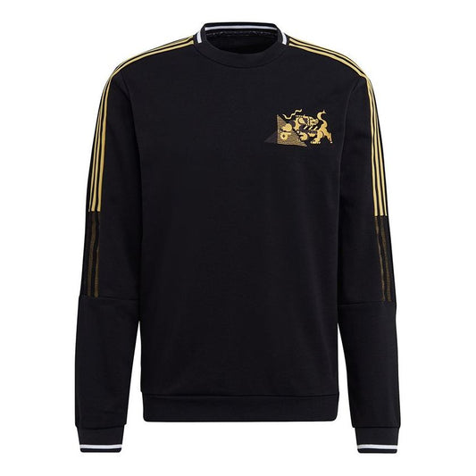adidas Juve Cny Cr Swt Football Sports Embroidery Crew Neck Men's Black GK8599