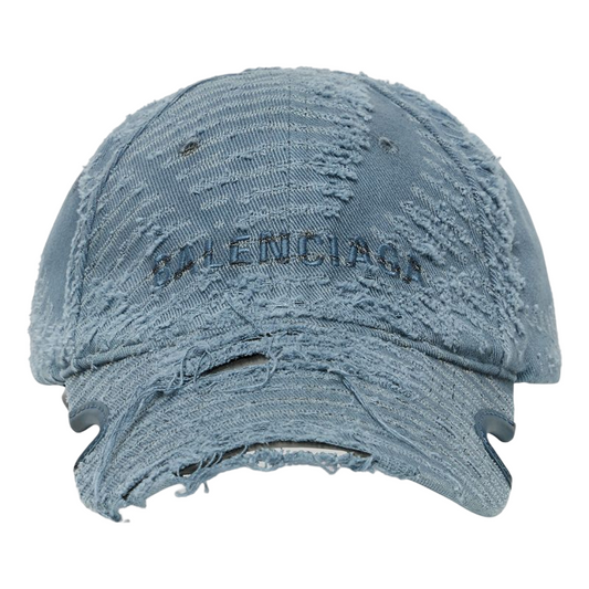 (WMNS) Balenciaga Laser Destroyed Logo Ball Cap 'Fade Blue' 719281410B24090