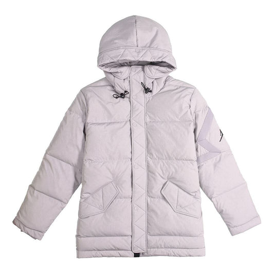 Air Jordan Wings Outdoor mid-length hooded down Jacket Gray BQ4171-059