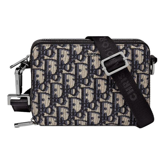 DIOR Shoulder Strap Pouch 'Beige Black Oblique Jacquard' 2OBBC119YSE-H05E