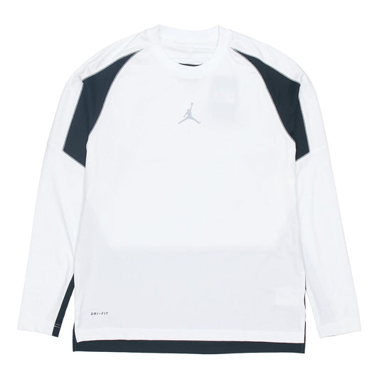 Air Jordan Jumpman Colorblock Quick Dry Round Neck Long Sleeves White CV2352-100