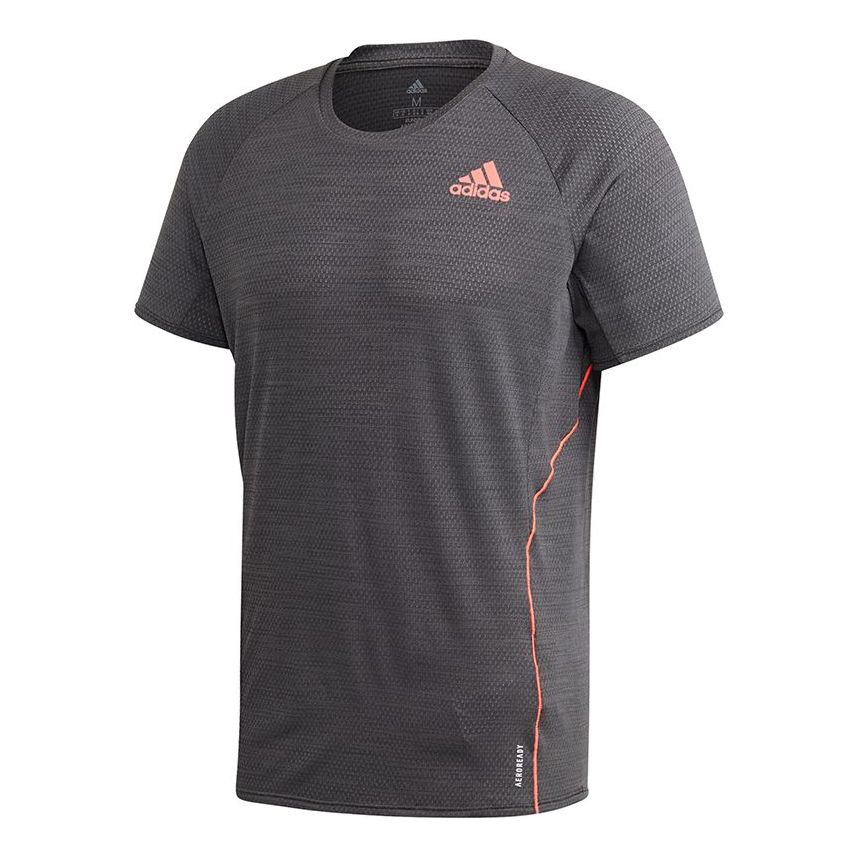 adidas Runner Tee Running Sports Training Quick Dry Short Sleeve Gray GH7895