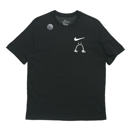 Men's Nike Smiling Face Casual Short Sleeve Black T-Shirt AO0624-010