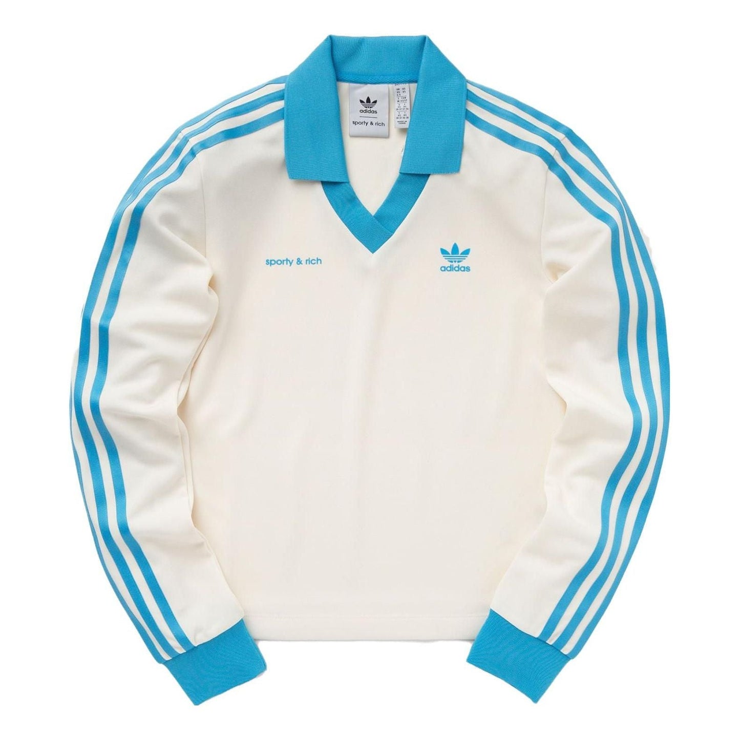 (WMNS) adidas x Sporty & Rich Long Sleeve 'Cream White Blue' IN5249