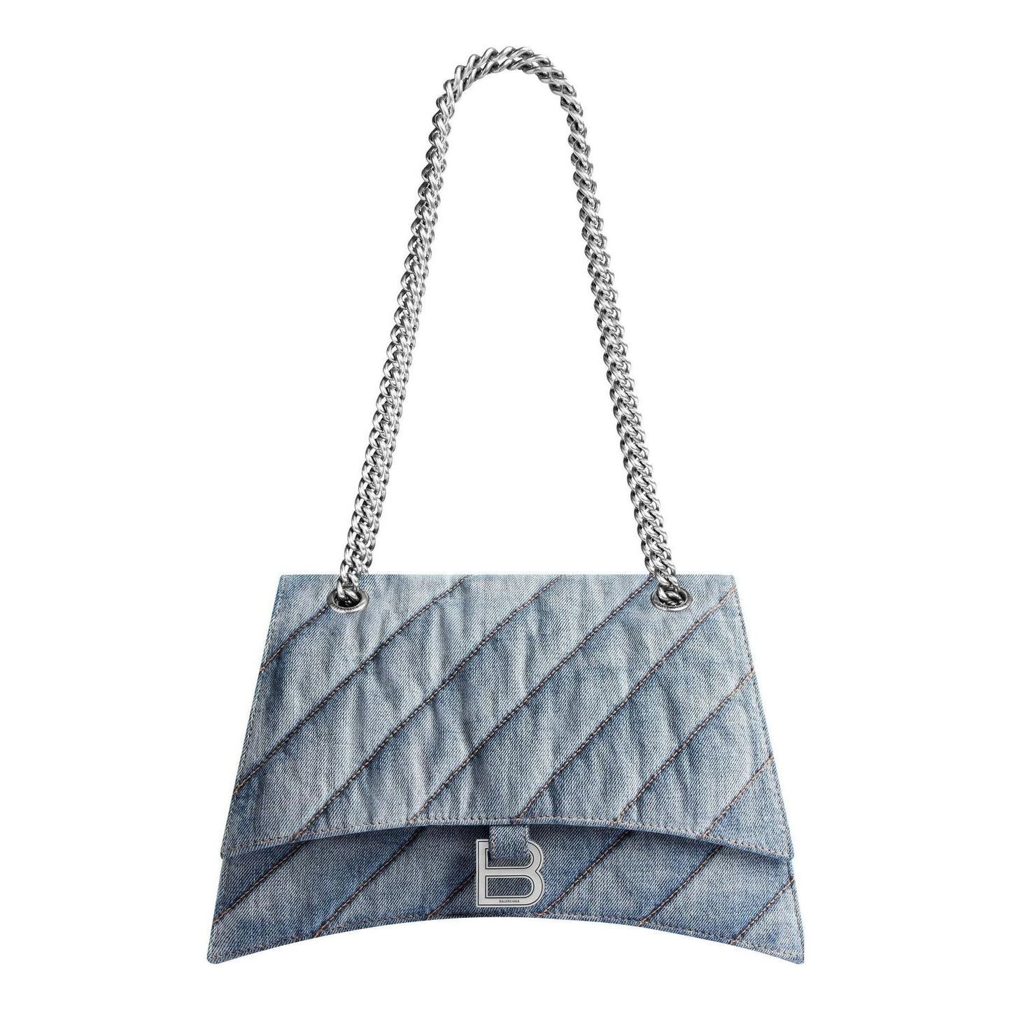 (WMNS) Balenciaga Crush Medium Chain Bag Quilted 'Blue' 7163932AAGX4661
