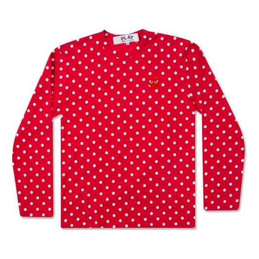 COMME des GARCONS PLAY Polka Dot Long Sleeves Tee 'Red' AZ-T166-051-3
