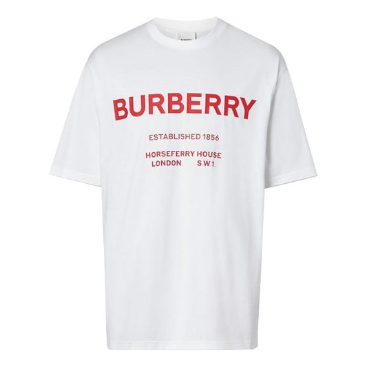 Burberry Unisex Horseferry Letter Printing White 80172251