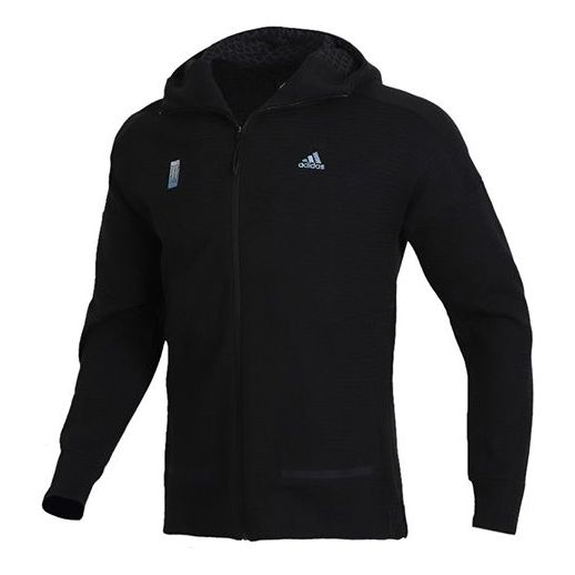 adidas Sports Shoulder Drop Hooded Jacket Black FM9339