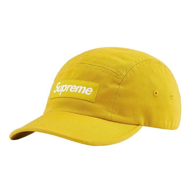 Supreme Washed Chino Twill Camp Cap 'Yellow White' SUP-FW21-000