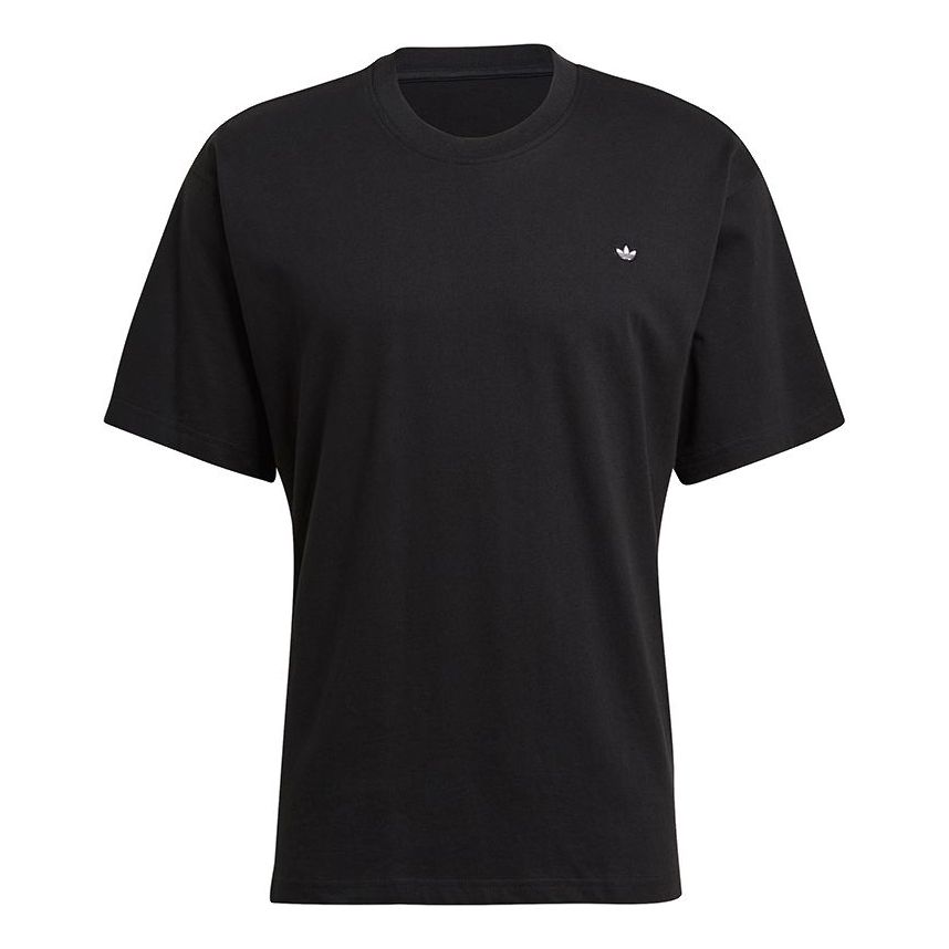adidas originals Premium Tee Embroidered Logo Sports Short Sleeve Couple Style Black GN3394
