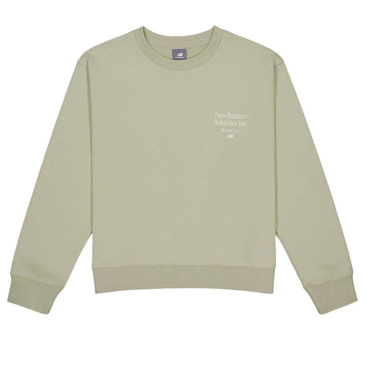 (WMNS) New Balance NBX Crew Neck Sweatshirt Asia Sizing 'Olive Green' AWT41300-OVN