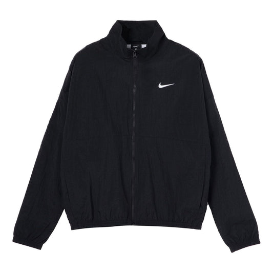 Nike Stand Collar Logo Print Jacket 'Black' CW7349-010