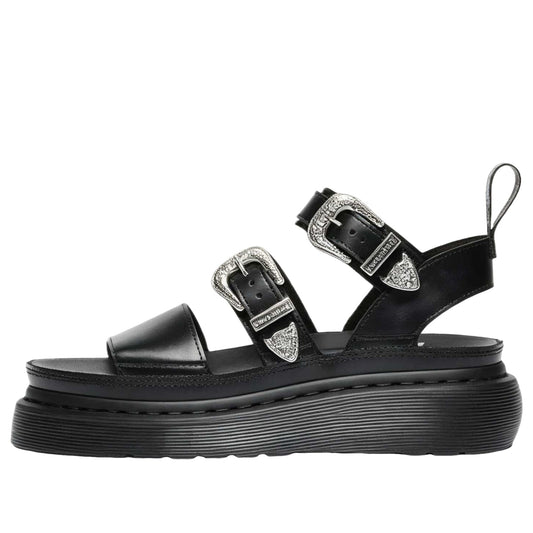 (WMNS) Dr. Martens Gryphon Quad Leather Gladiator Platform Sandals 'Black Altas' 43105001