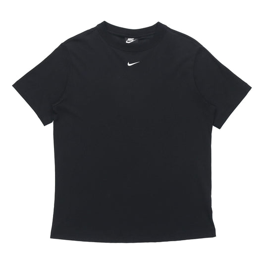 (WMNS) Nike Solid Color Casual Round Neck Short Sleeve Black T-Shirt DH4256-010