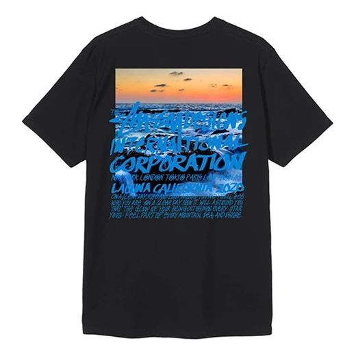 Stussy Clear Day Printing Short Sleeve Unisex Black 1904502-BLACK