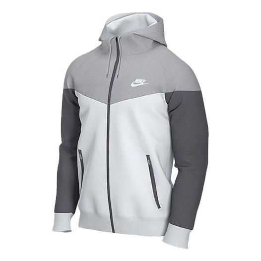 Nike Contrast Color Stitching Sports hooded Logo Jacket Gray AT5271-102